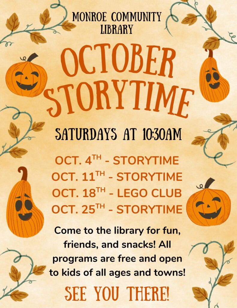 October Storytime Monroe Community Library